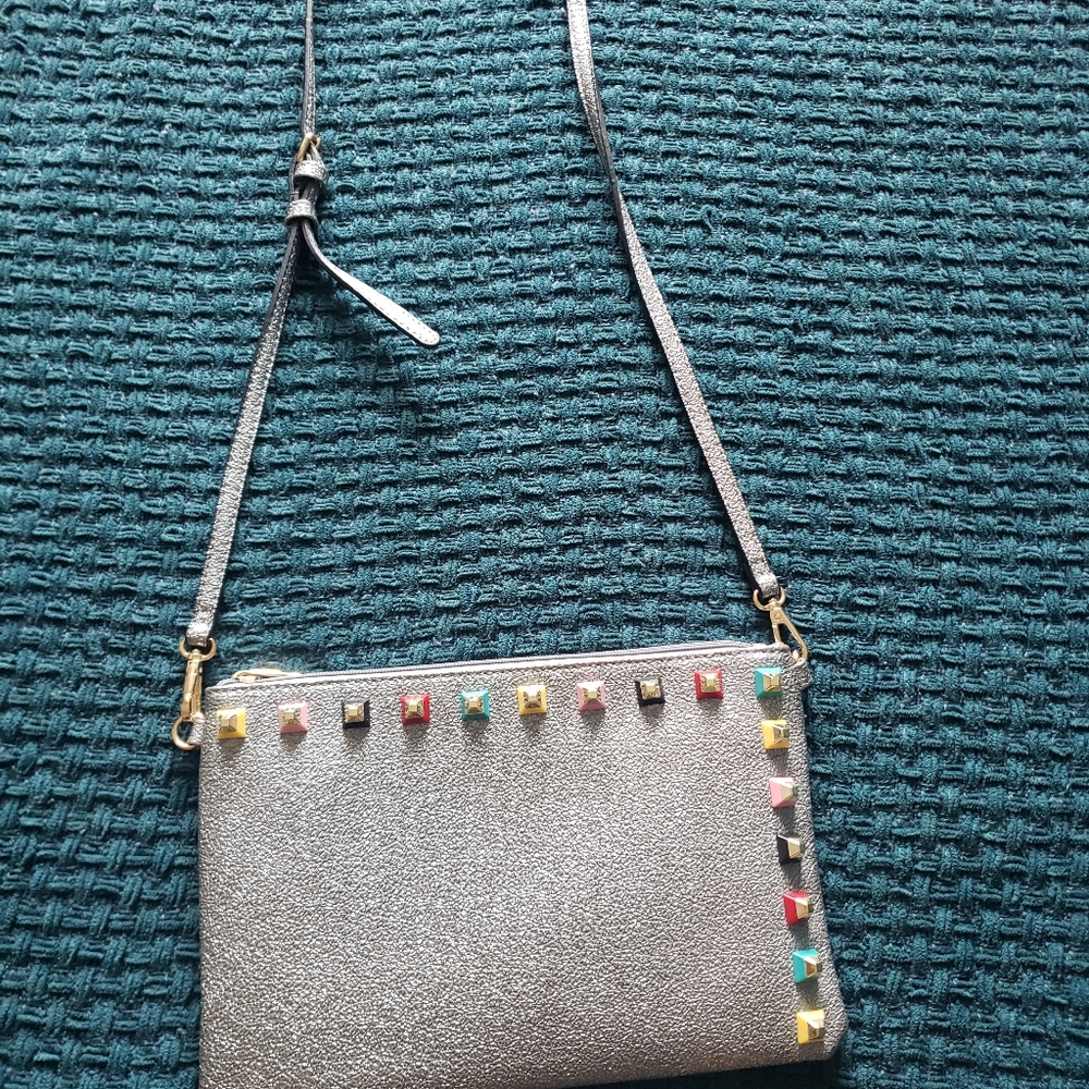 Studded Silver Crossbody Bag